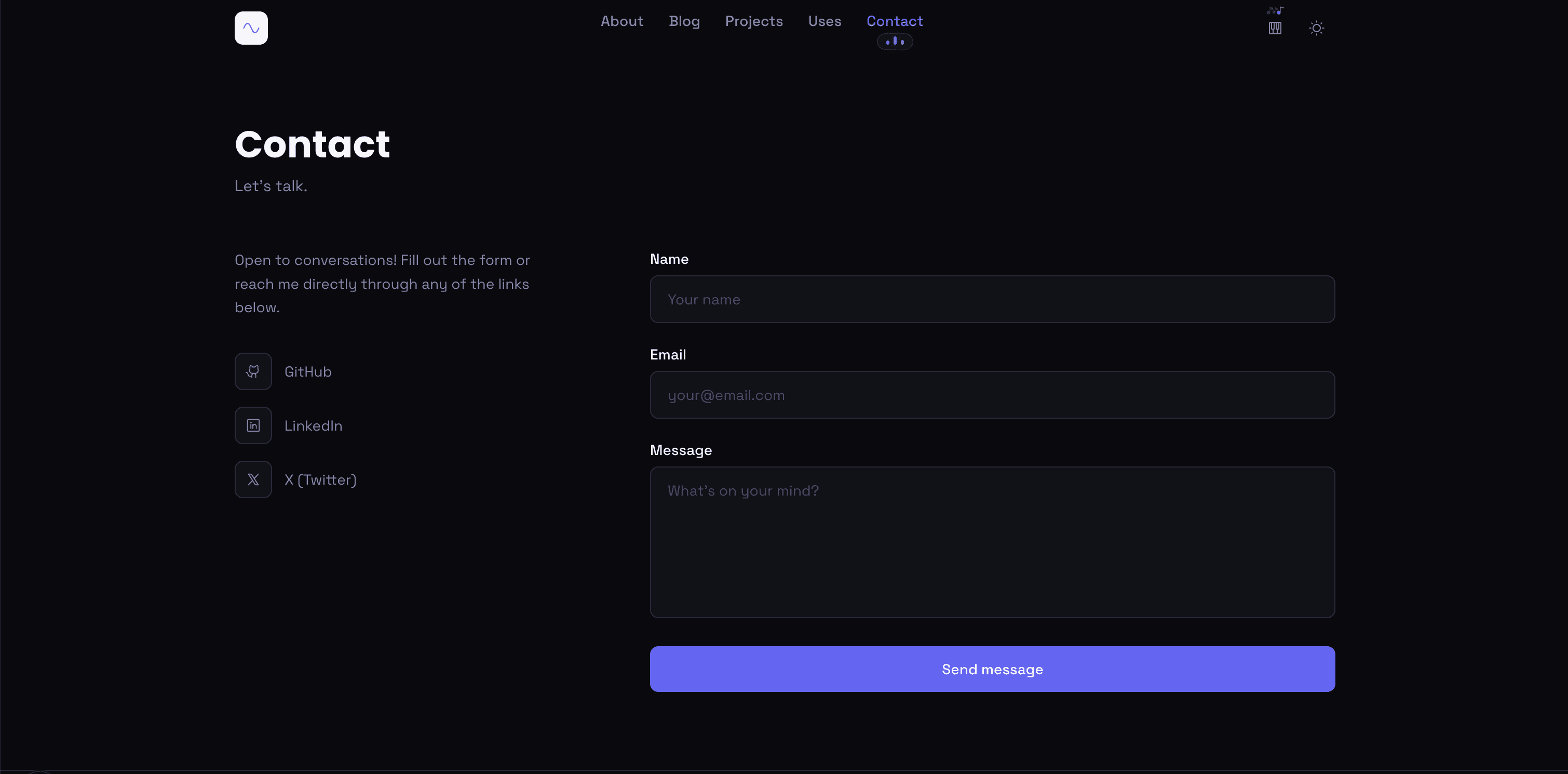 Old contact page
